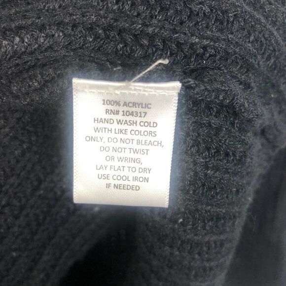 DEREK HEART | Black Lace Up Back Open Cardigan L - Picture 4 of 7